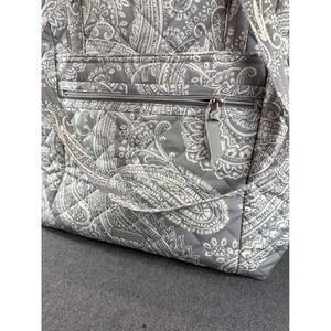 Vera Bradley Diaper Bag Grey White Paisley Quilted Multi Pocket Zip Tote Baby